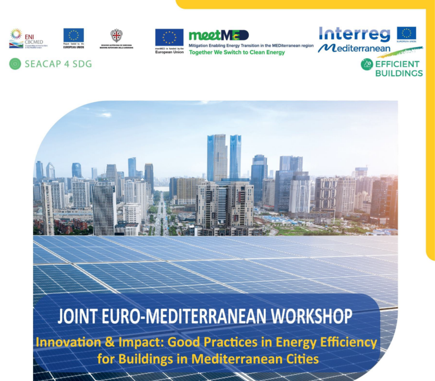 SEACAP 4SDG  co-organizes a  EURO-MEDITERRANEAN WORKSHOP on energy efficiency Good practices  for buildings in Mediterranean cities
