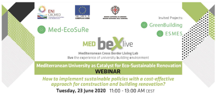MedEcoSuRe kicks off series of webinars on the topic ''Sustainable policies for construction and building renovation''